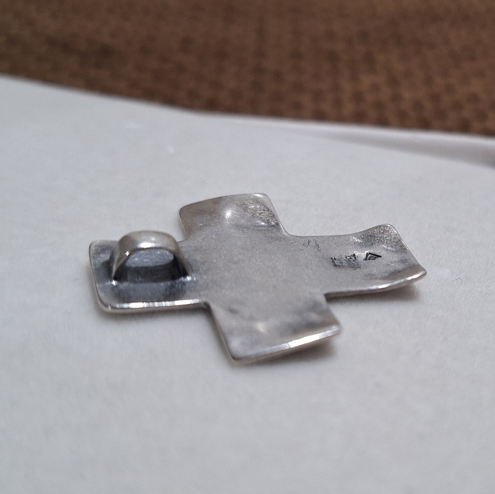 ✝️ Silpada Hammered Sterling Silver Cross Pendant Made In Israel NO732 - Picture 5 of 7